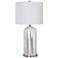 Dore Brushed Steel and Silver Glass Table Lamp