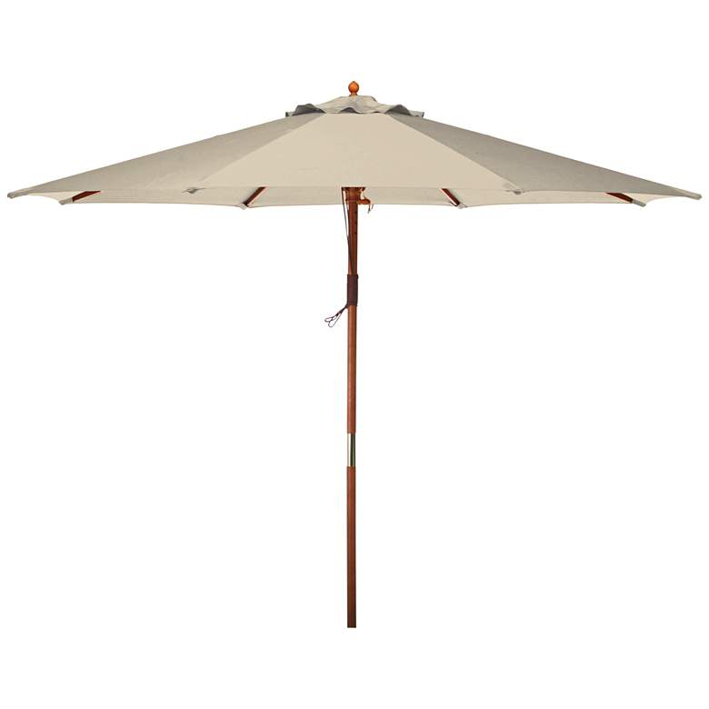 Doreen Natural 9&#39; Wood Market Umbrella