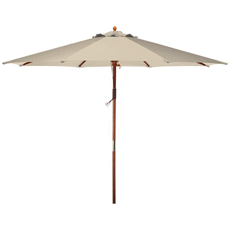Image 1 Doreen Natural 9' Wood Market Umbrella