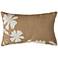 Dori Jute Burlap 23 x 14 Lumbar Pillow with Floral Pattern