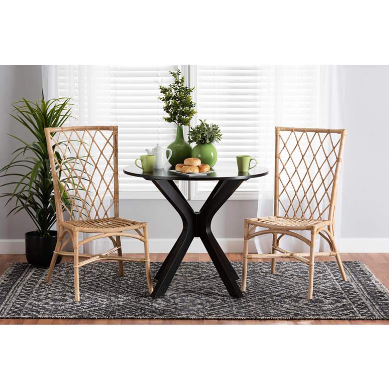 Image 1 Doria Natural Brown Rattan Dining Chairs Set of 2