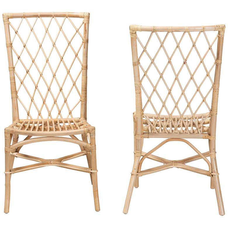 Image 6 Doria Natural Brown Rattan Dining Chairs Set of 2 more views