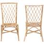 Doria Natural Brown Rattan Dining Chairs Set of 2