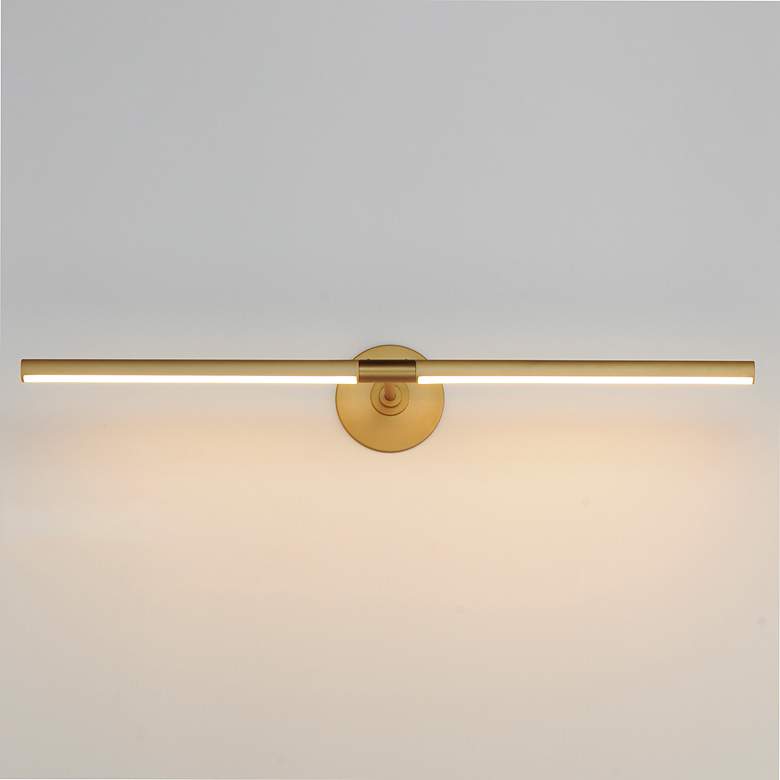 Image 1 Dorian 30 3/4"W Plated Gold Direct Wire LED Picture Light