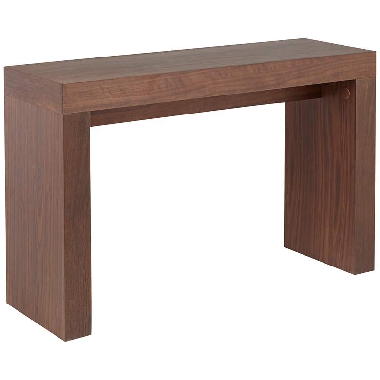 Image 1 Dorian 47" Wide Walnut Rectangular Sofa Console Table