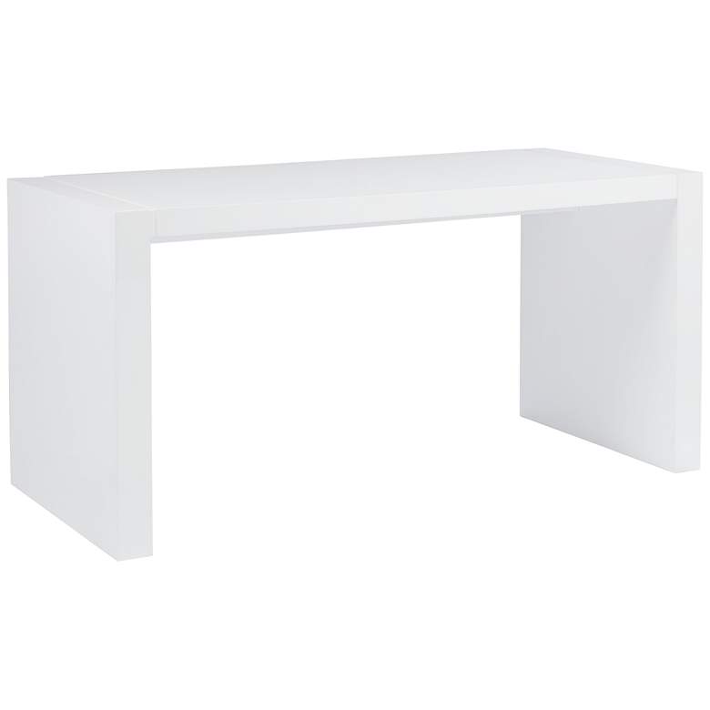 Image 1 Dorian 62" Wide White Lacquer Rectangular Office Desk