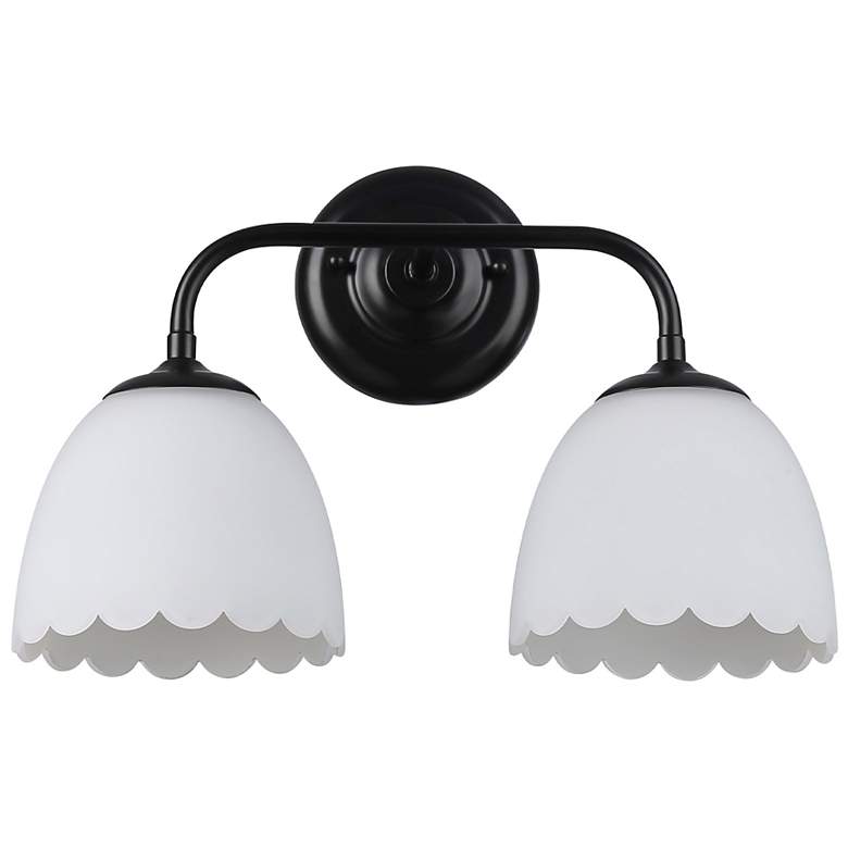 Image 2 Dorinda 11" High Matte Black 2-Light Wall Sconce more views