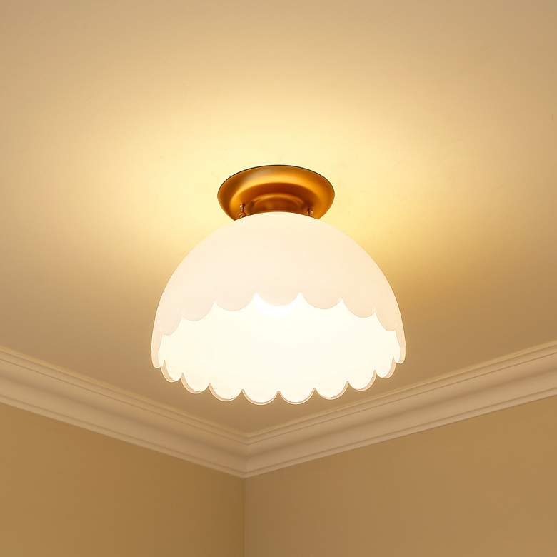 Image 7 Dorinda 12 1/4" Wide Brushed Champagne Bronze Ceiling Light more views
