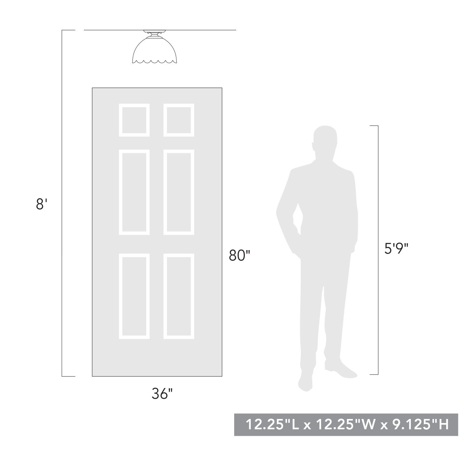 Dorinda 12 1/4" Wide Semi-Flush in Matte Black with Opal