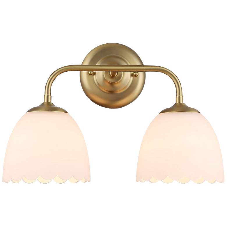 Image 1 Dorinda 2-Light Vanity Light in Brushed Champagne Bronze with Opal Glass