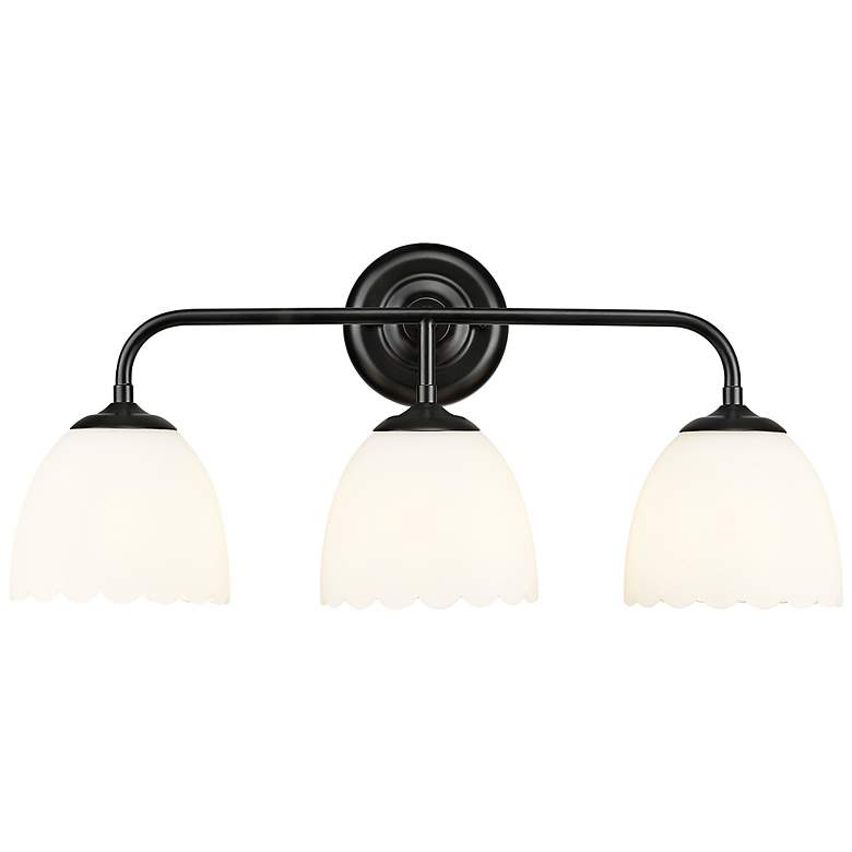 Image 1 Dorinda 24 1/2" Wide Matte Black 3-Light Vanity Bath Light
