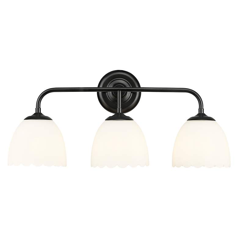 Image 2 Dorinda 24 1/2" Wide Matte Black 3-Light Vanity Bath Light more views