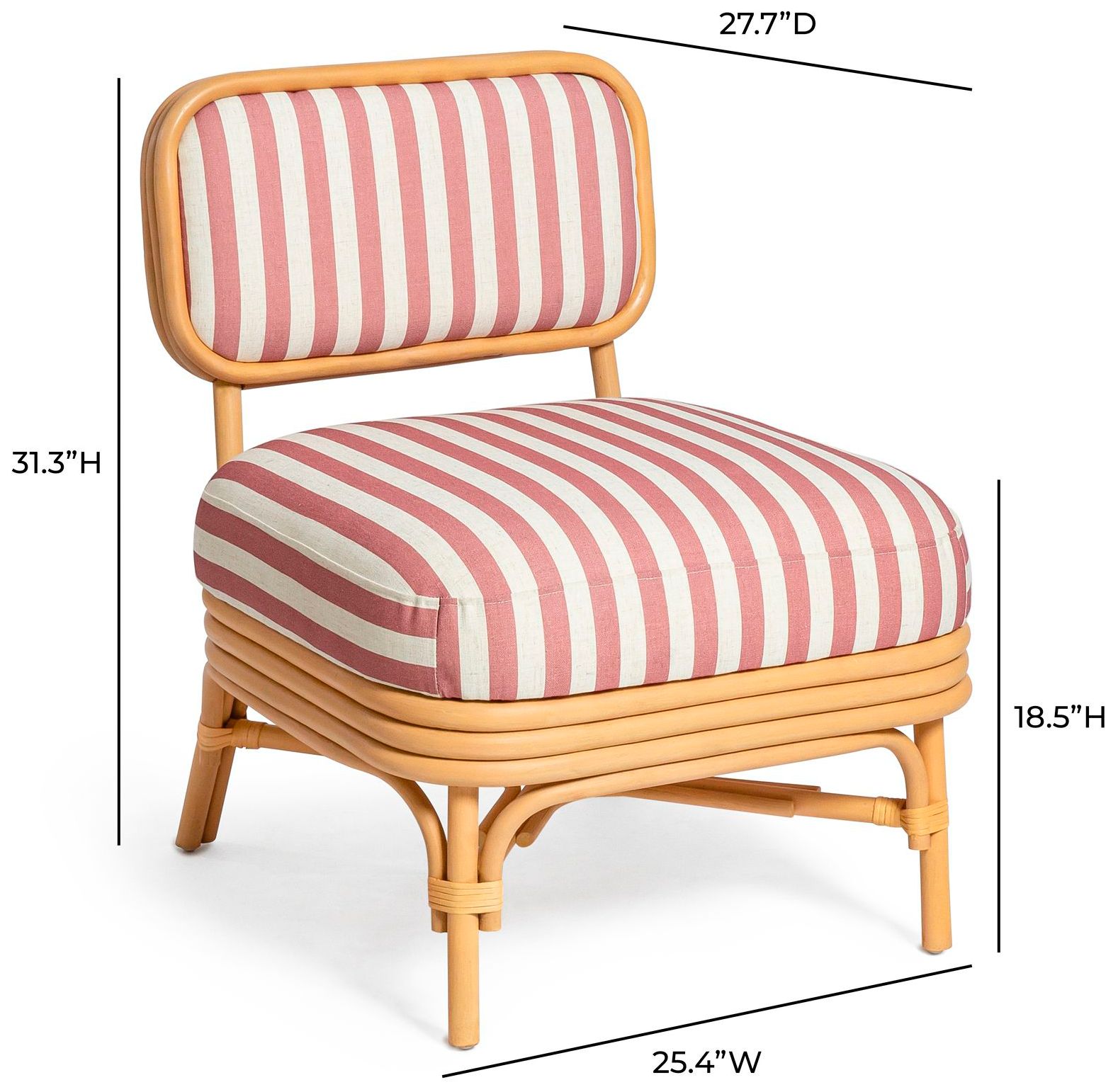 Dorine Cherry Striped Accent Chair