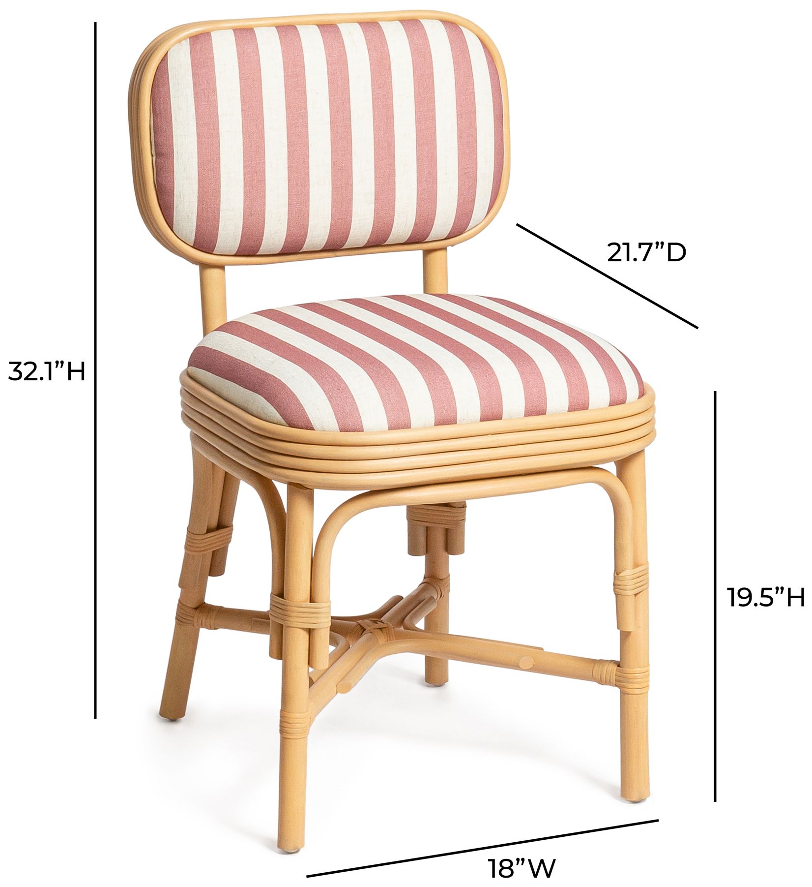 Dorine Cherry Striped Dining Chair