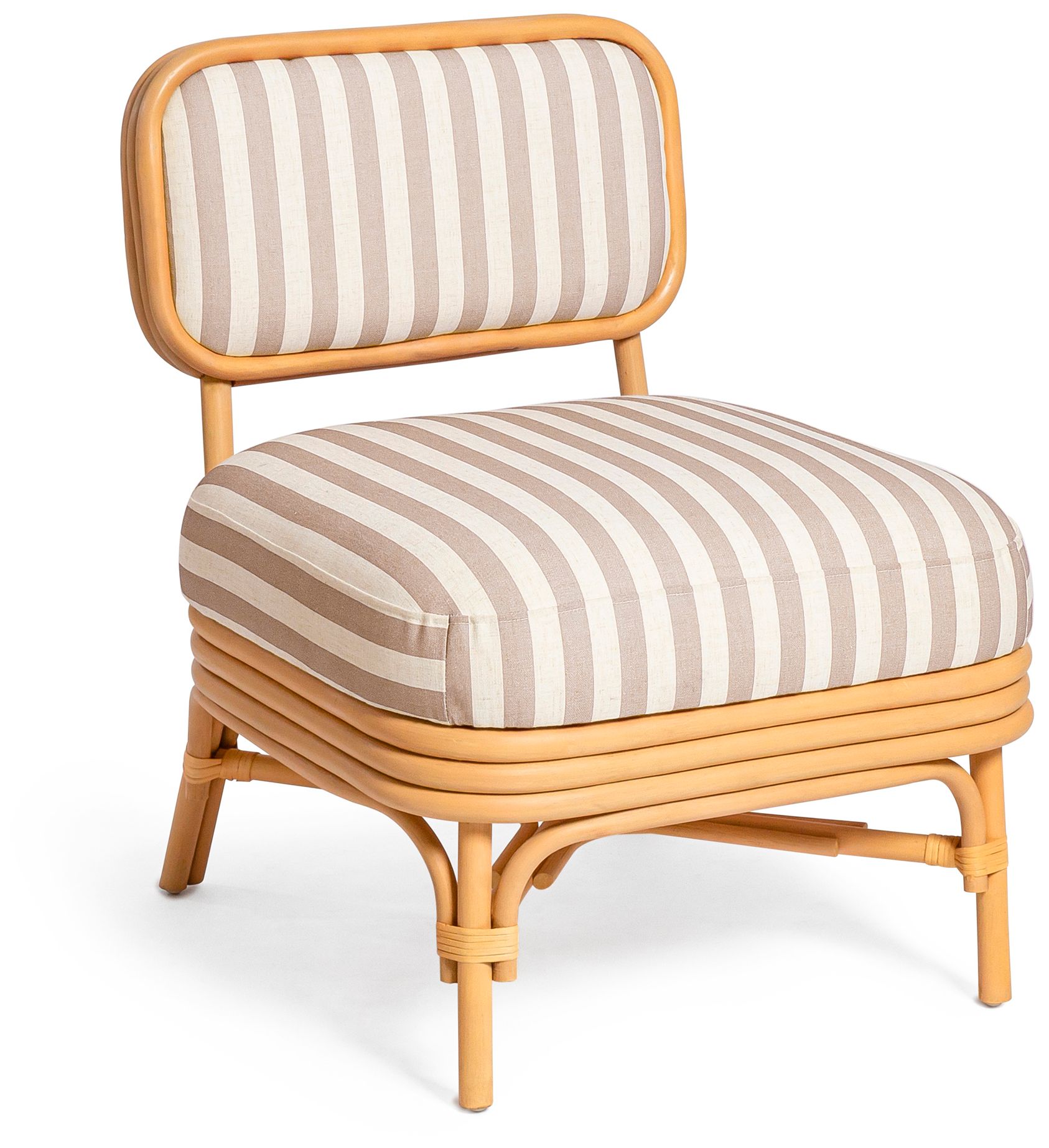 Image 2 Dorine Khaki Striped Accent Chair more views