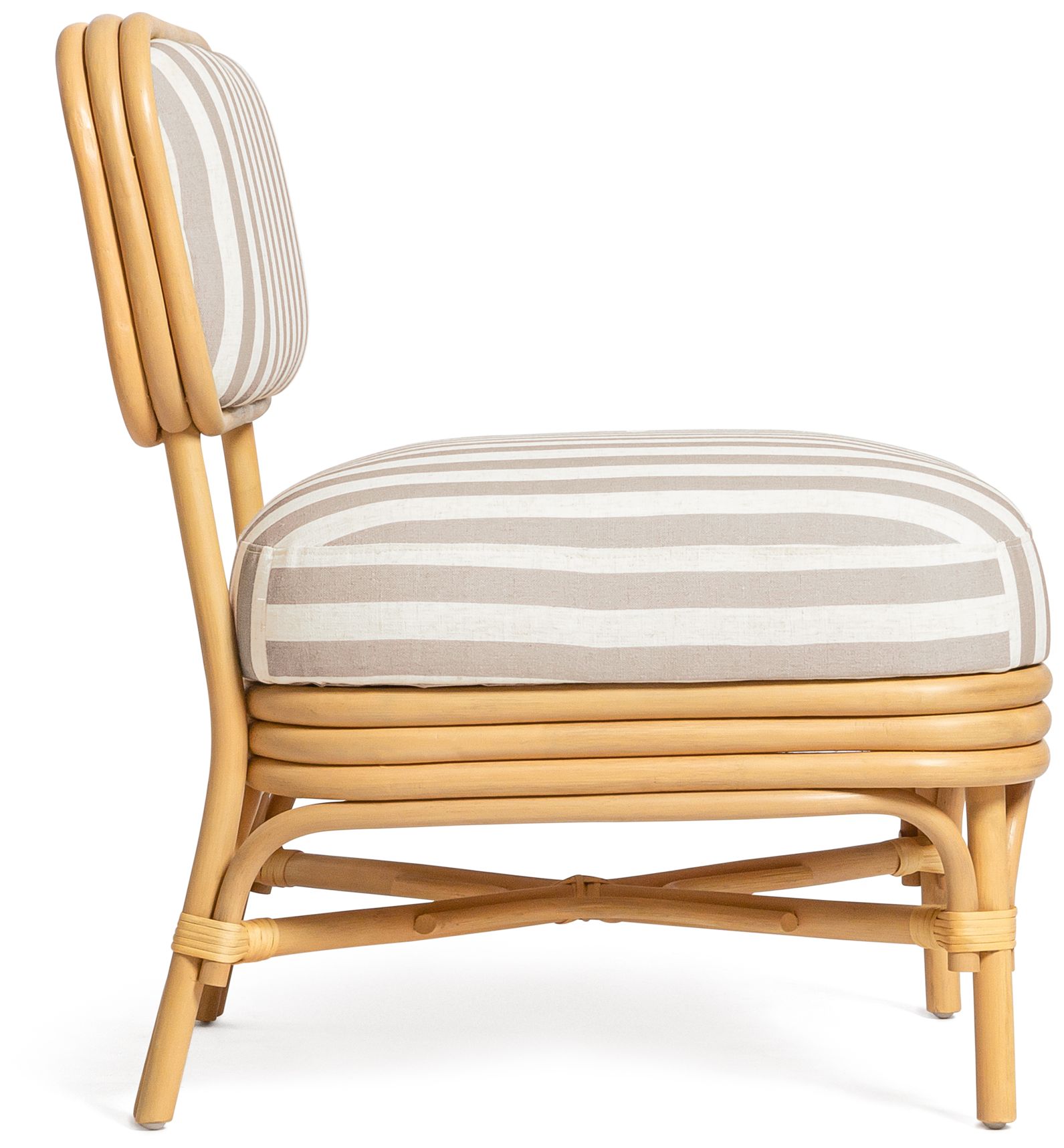 Image 3 Dorine Khaki Striped Accent Chair more views