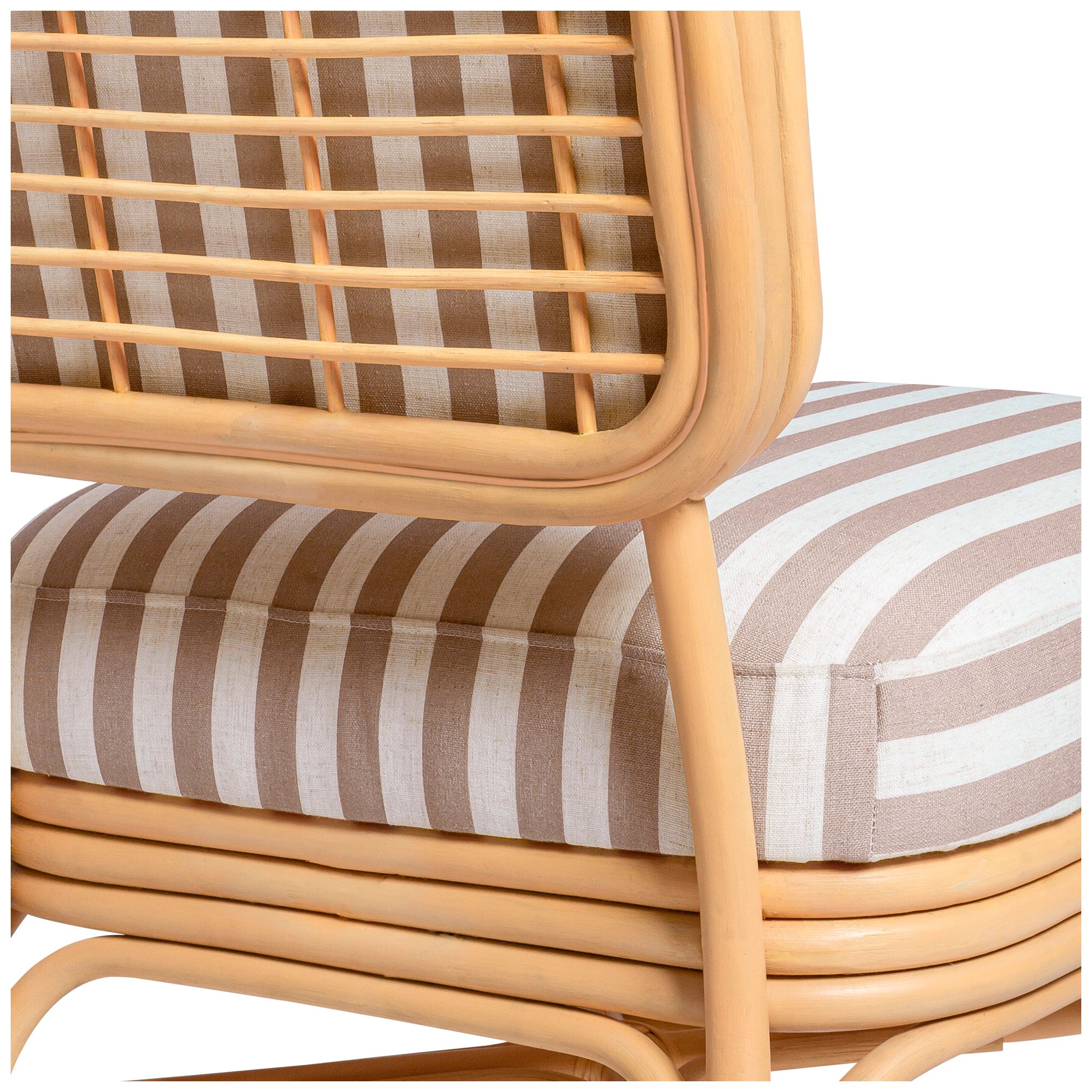 Image 4 Dorine Khaki Striped Accent Chair more views