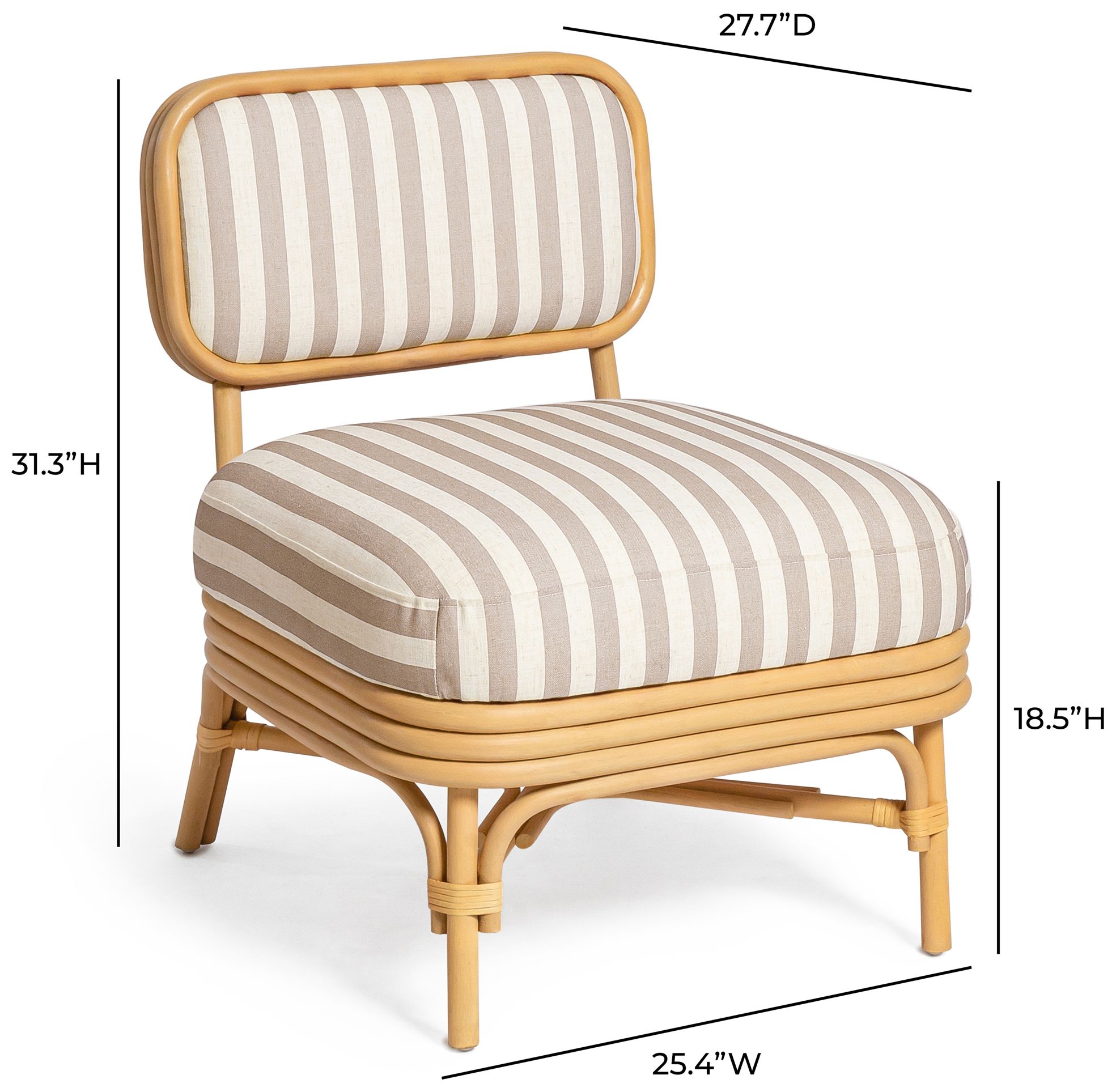 Dorine Khaki Striped Accent Chair
