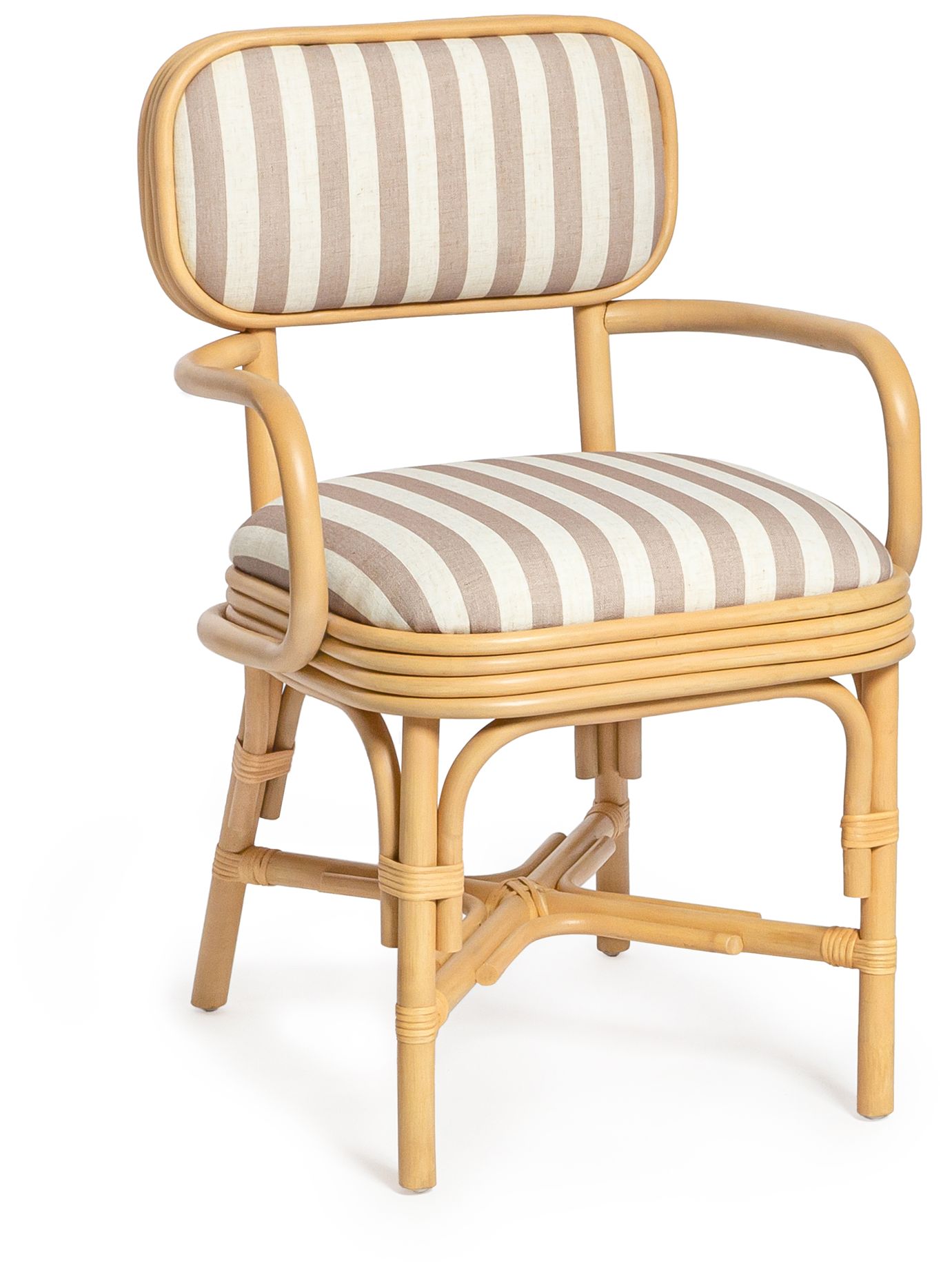 Image 2 Dorine Khaki Striped Arm Chair more views