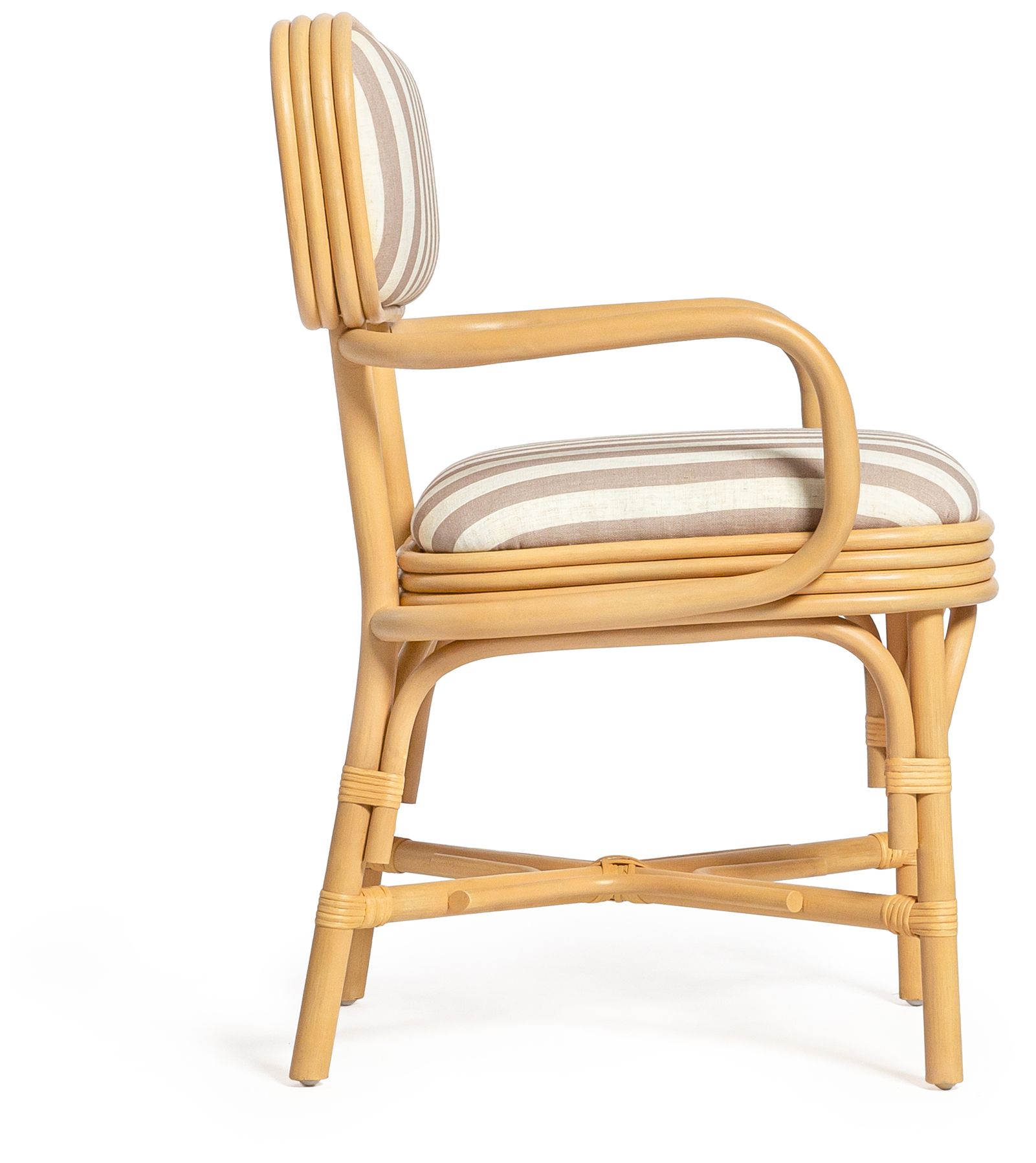 Image 3 Dorine Khaki Striped Arm Chair more views