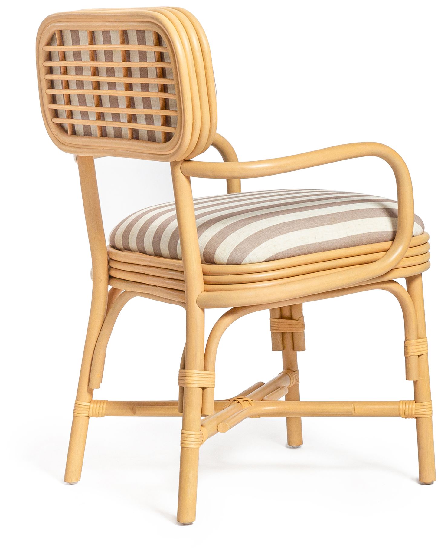 Image 4 Dorine Khaki Striped Arm Chair more views