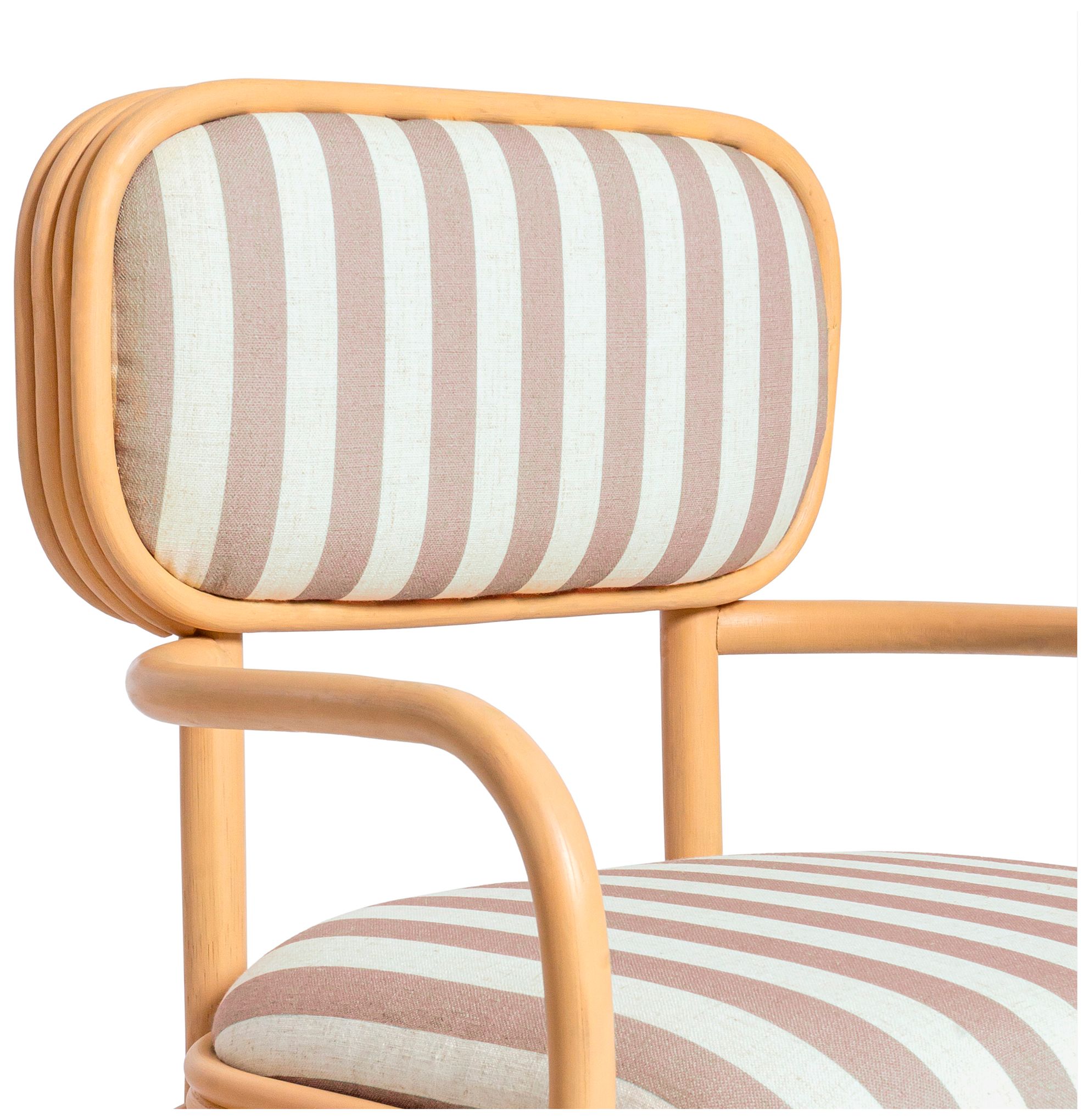 Dorine Khaki Striped Arm Chair