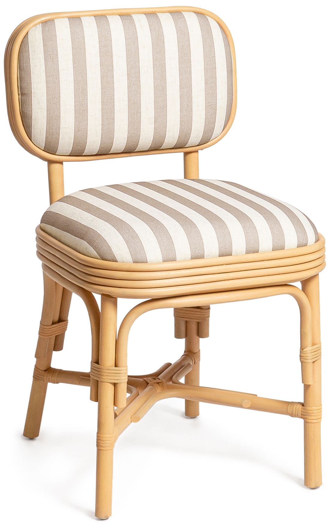 Image 2 Dorine Khaki Striped Dining Chair more views