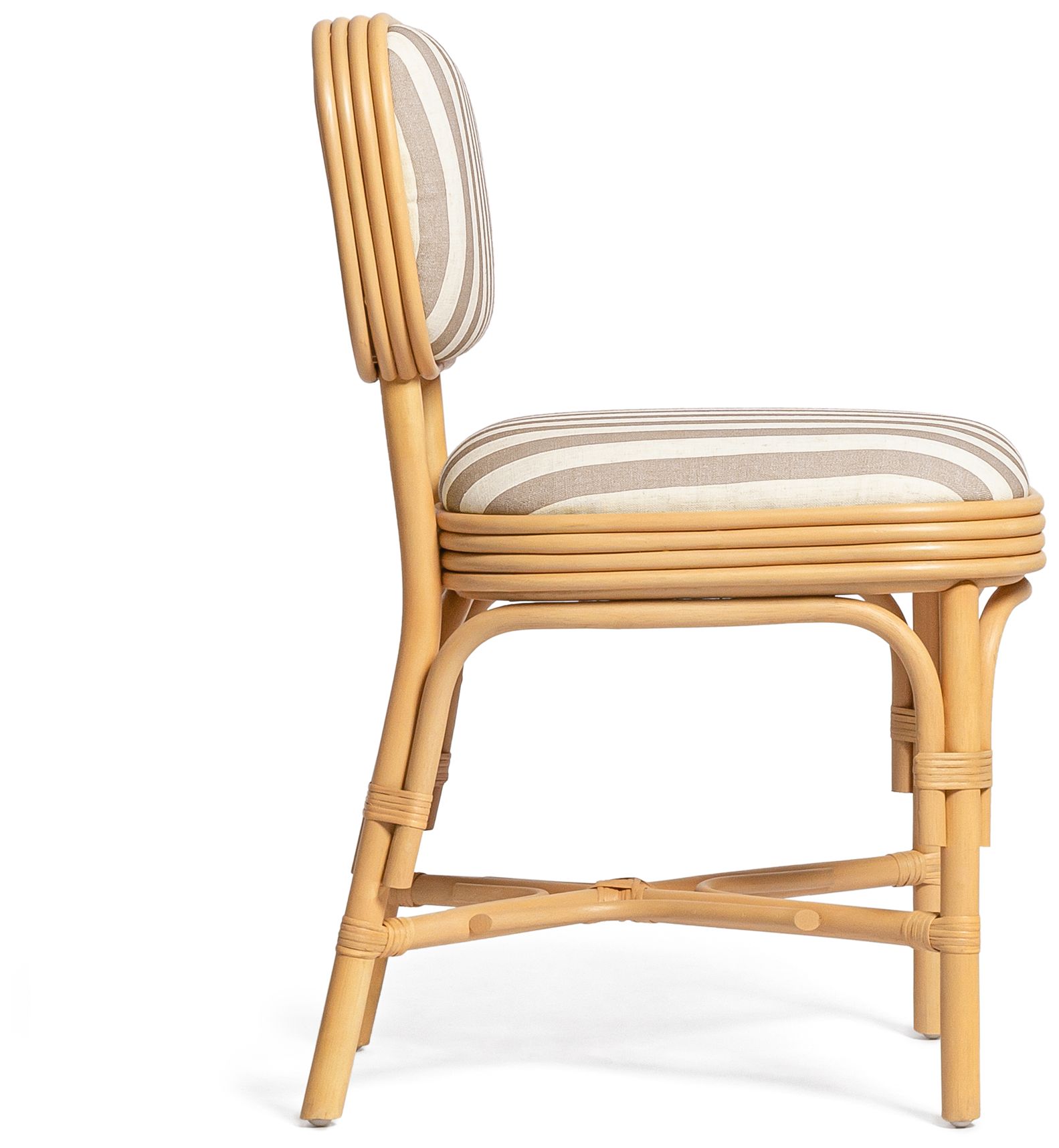 Image 3 Dorine Khaki Striped Dining Chair more views