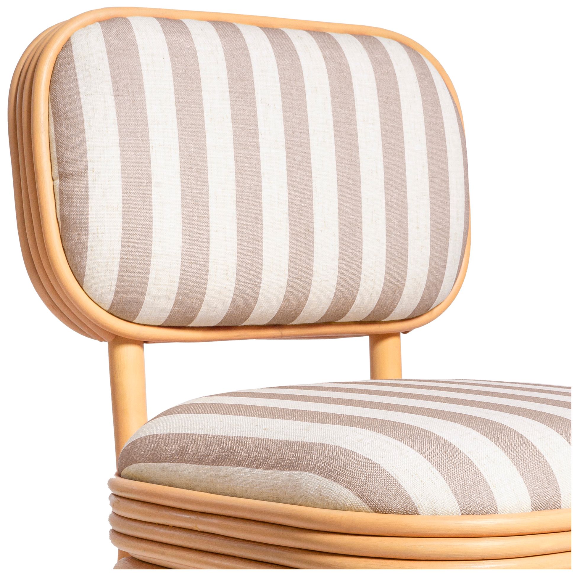 Image 5 Dorine Khaki Striped Dining Chair more views