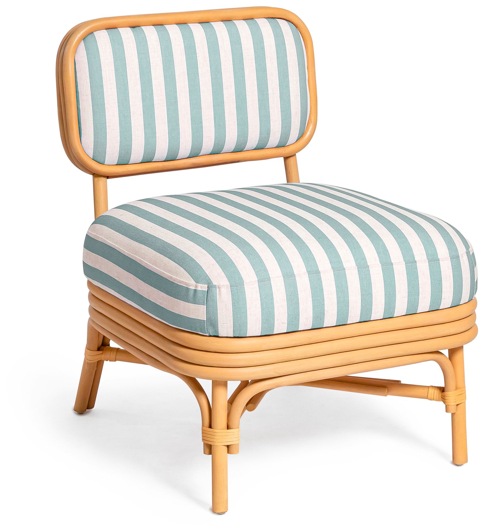 Image 2 Dorine Mint Green Striped Accent Chair more views