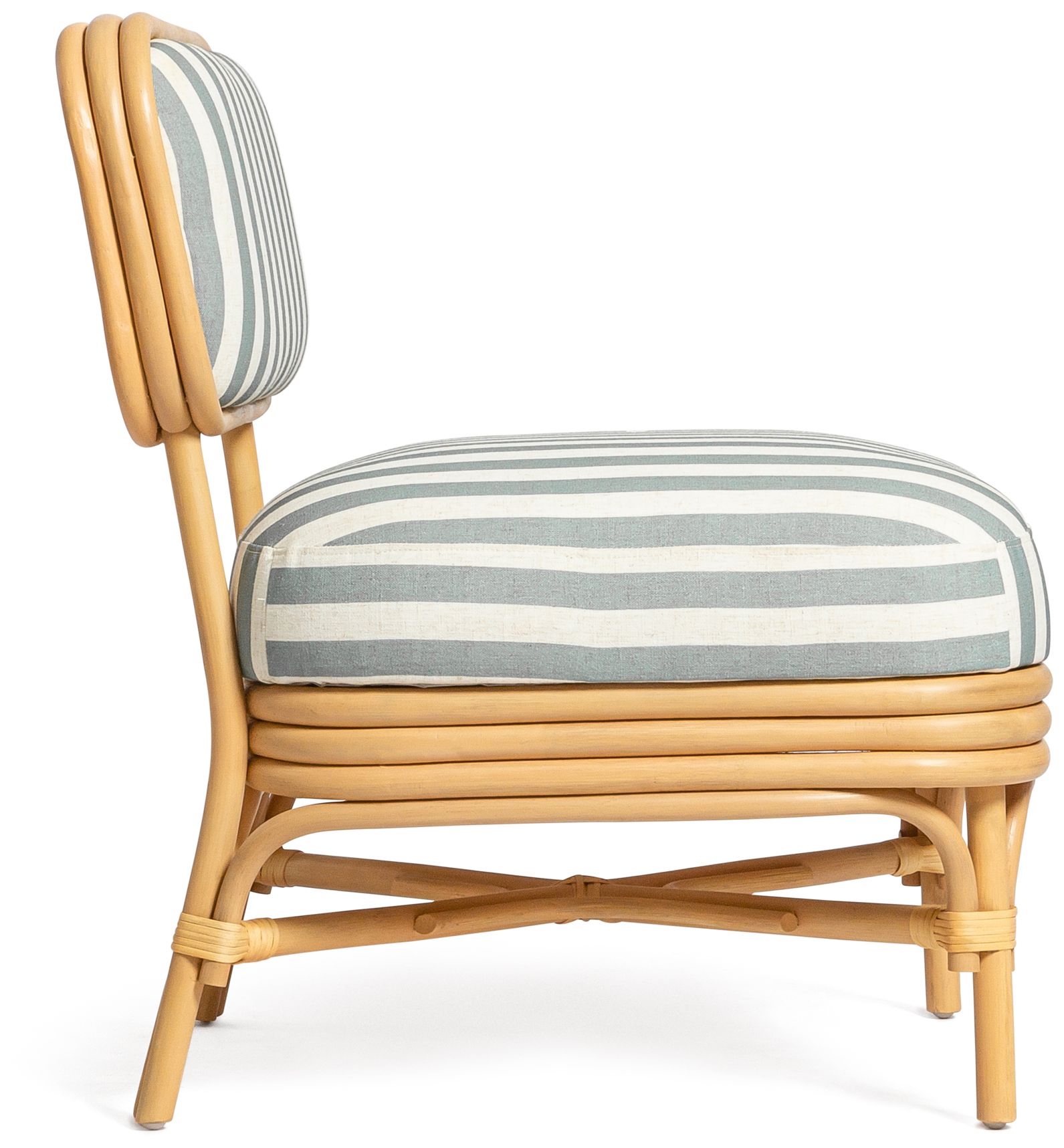 Image 3 Dorine Mint Green Striped Accent Chair more views