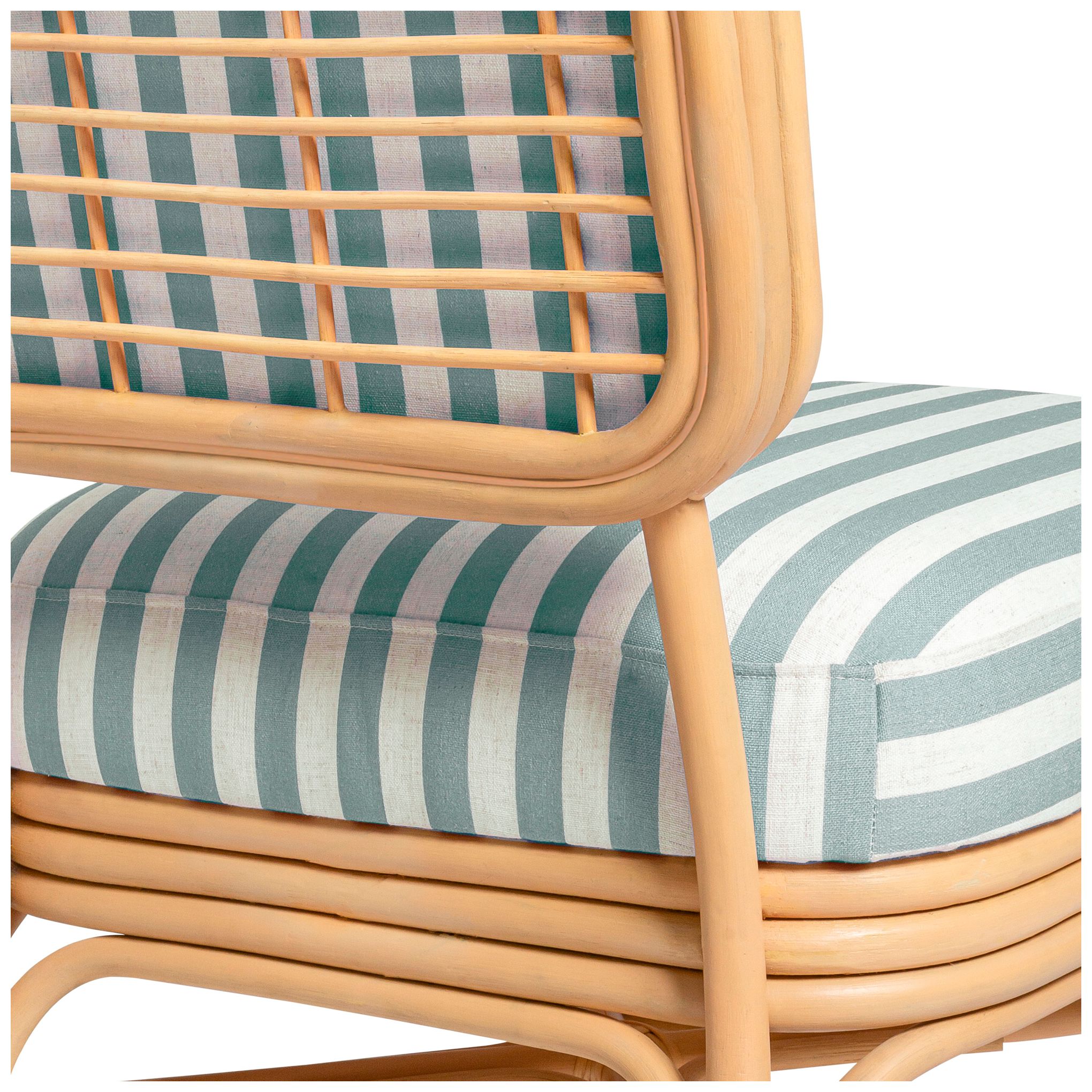 Dorine Mint Green Striped Accent Chair