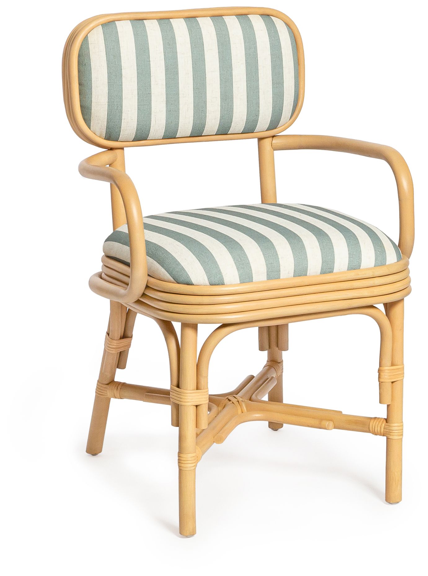 Image 2 Dorine Mint Green Striped Arm Chair more views