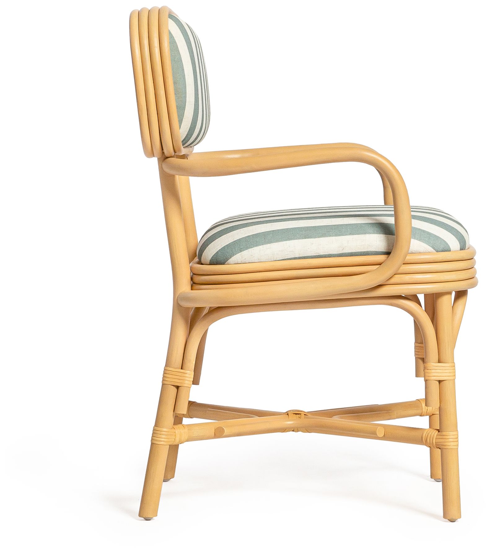 Image 3 Dorine Mint Green Striped Arm Chair more views