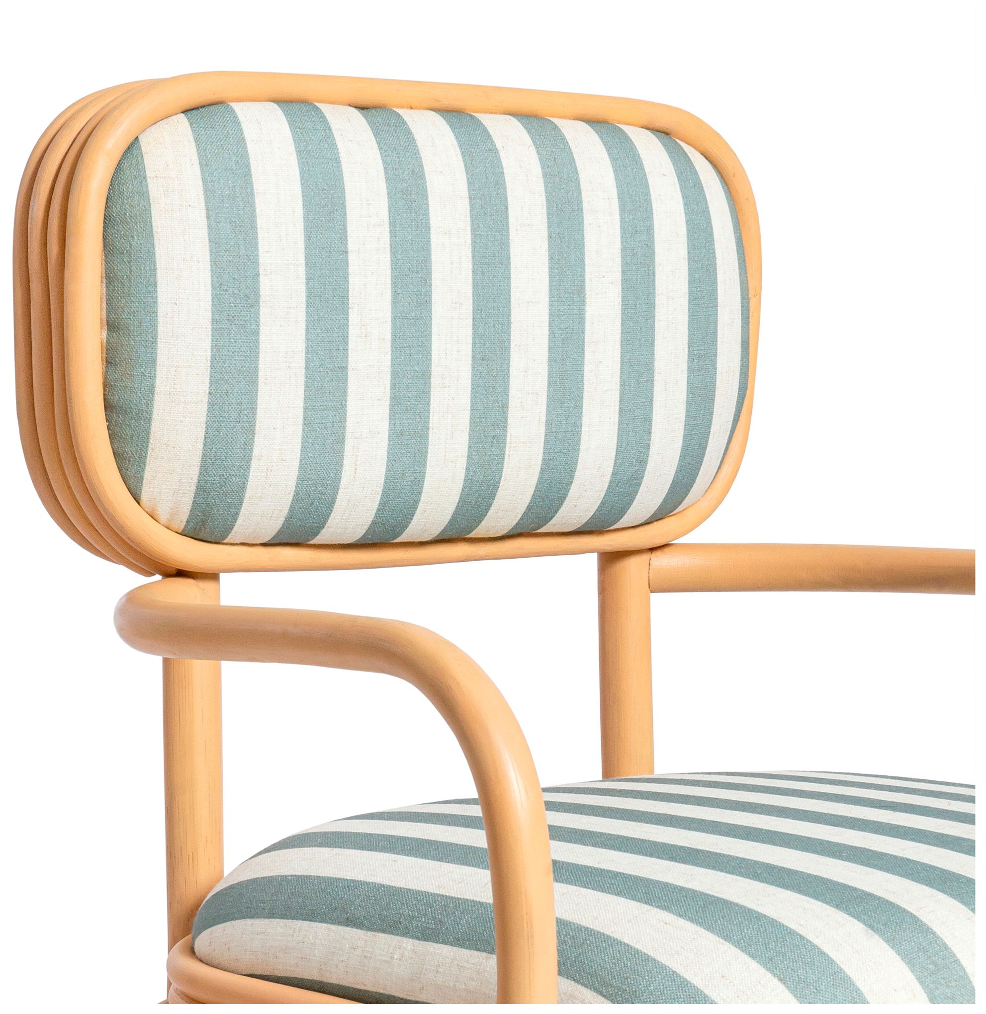 Dorine Mint Green Striped Arm Chair
