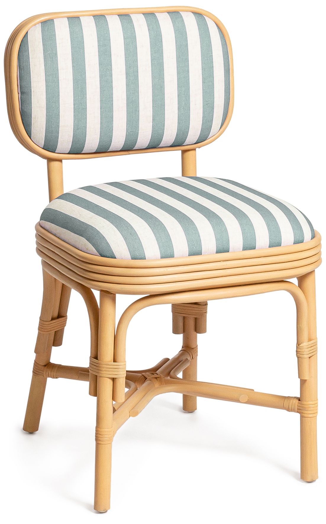 Image 2 Dorine Mint Green Striped Dining Chair more views