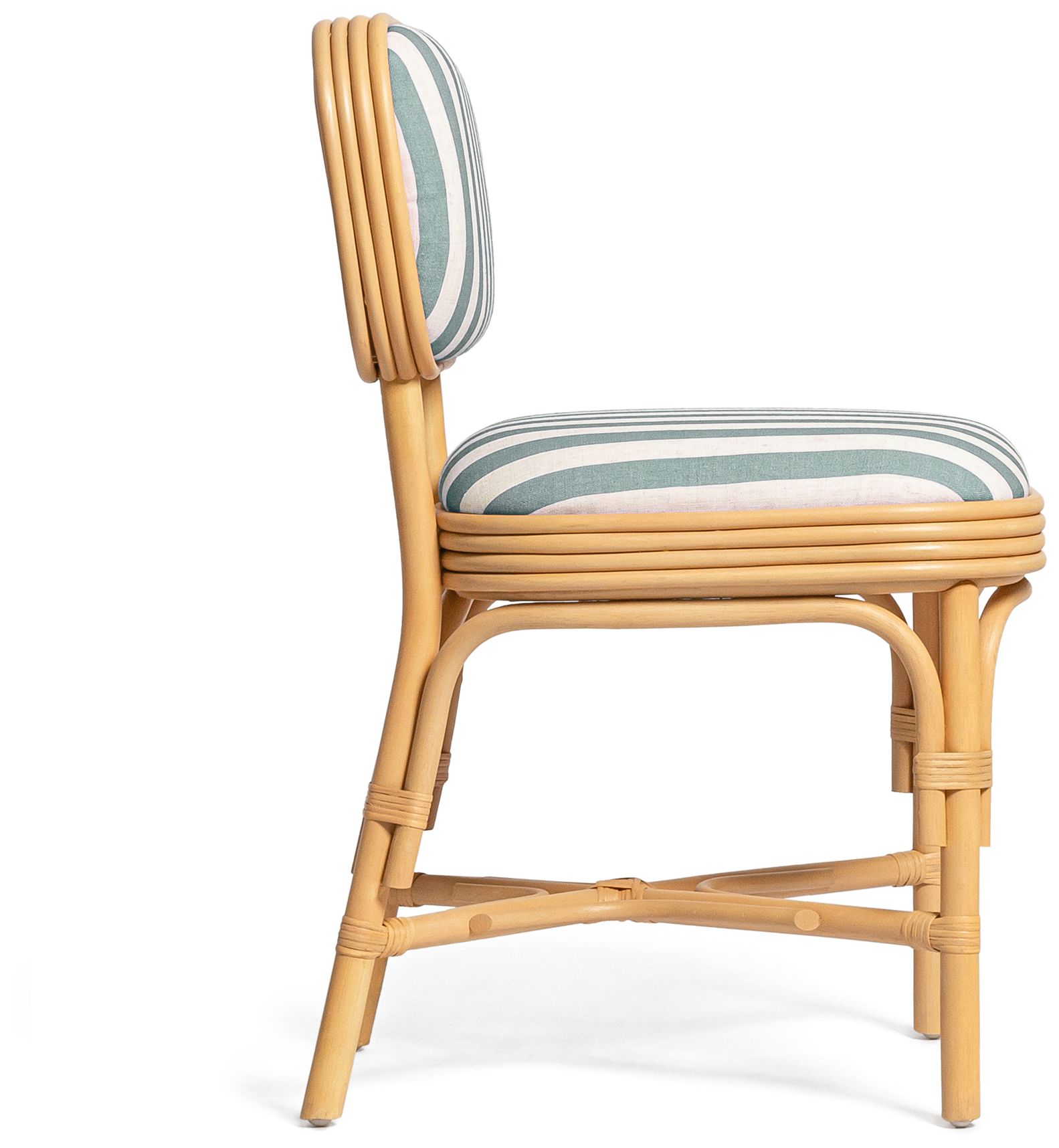 Image 3 Dorine Mint Green Striped Dining Chair more views