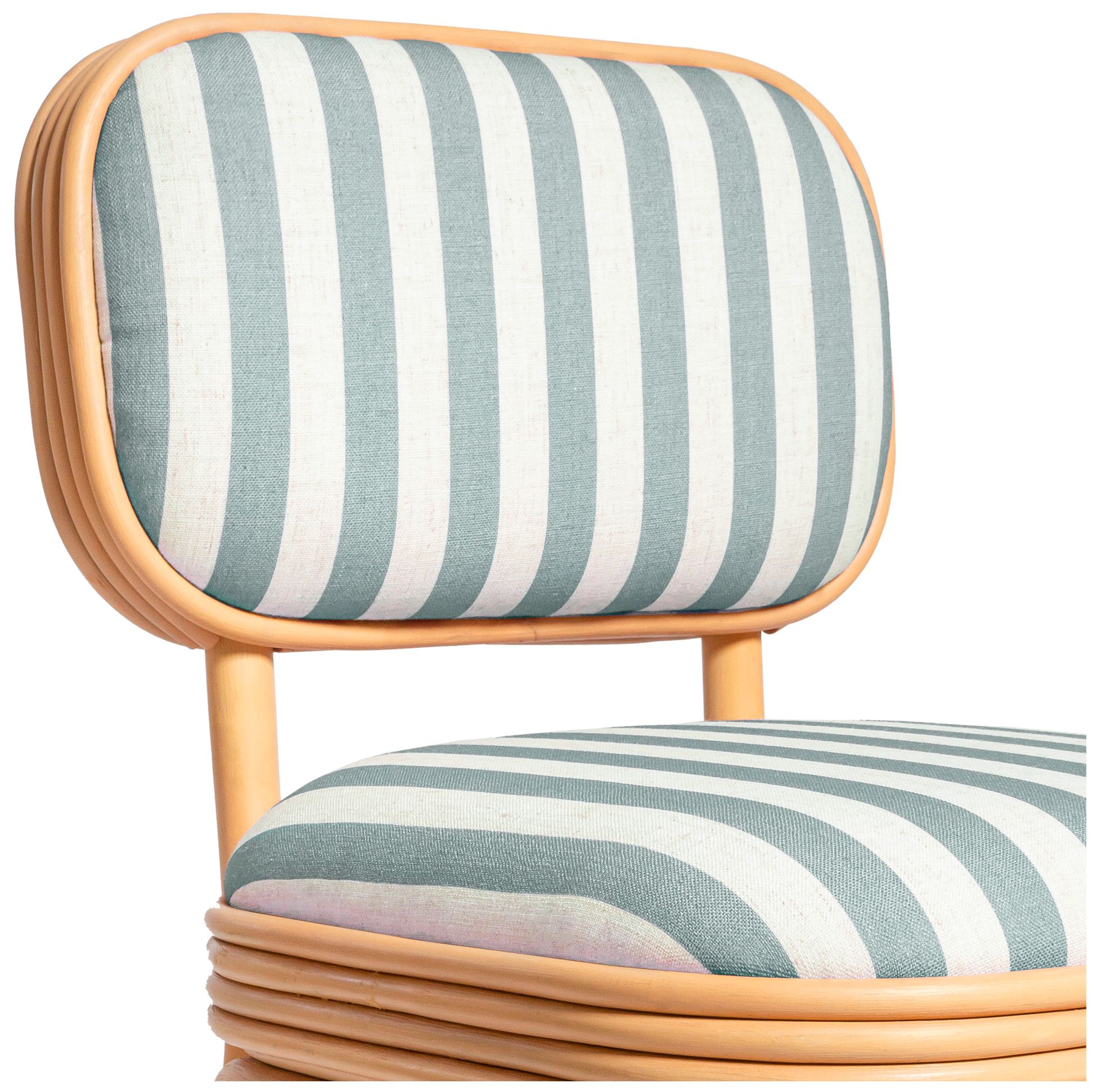 Image 5 Dorine Mint Green Striped Dining Chair more views