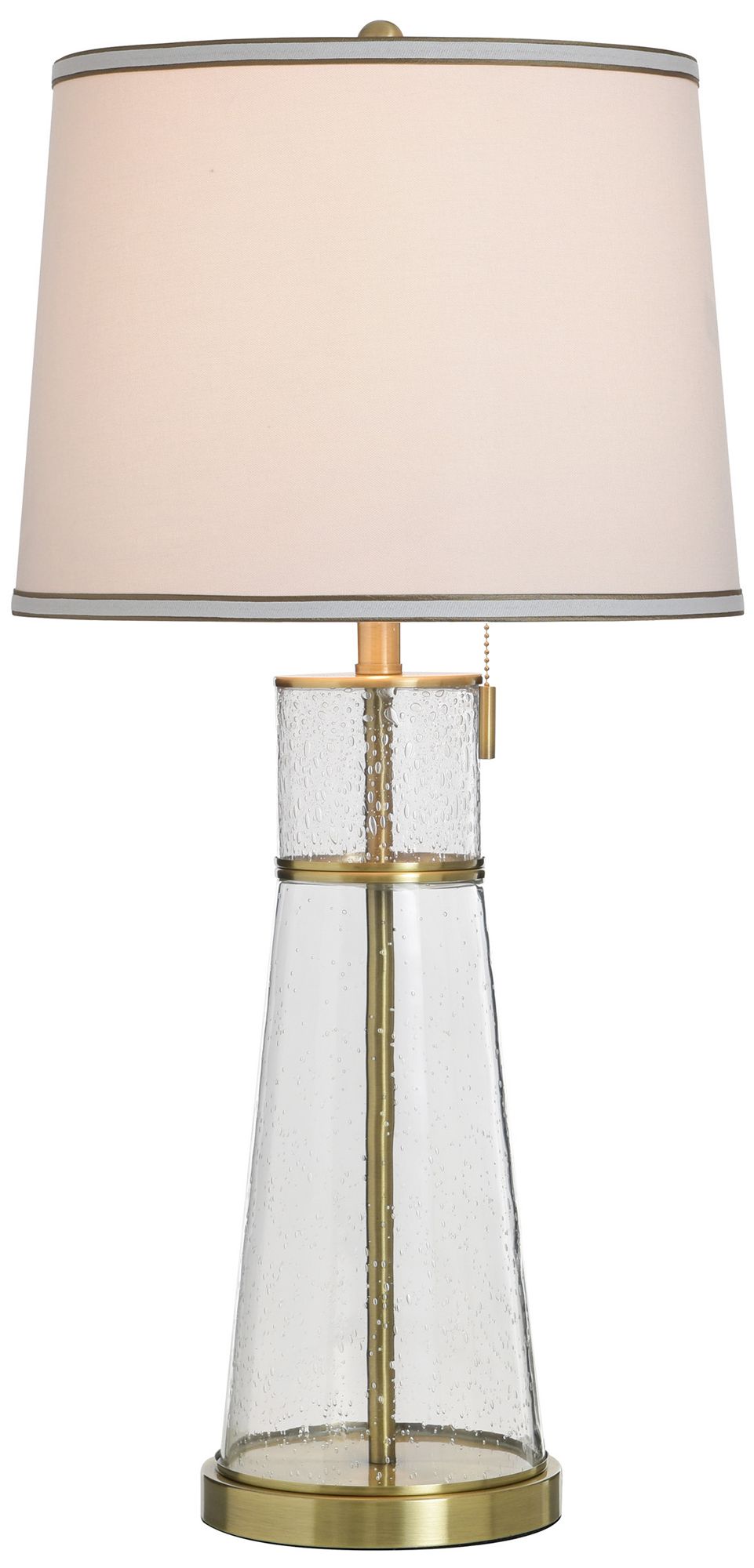 Image 3 Doris 33" High Clear Seeded &  Antique Brass Table Lamp with White Shade more views