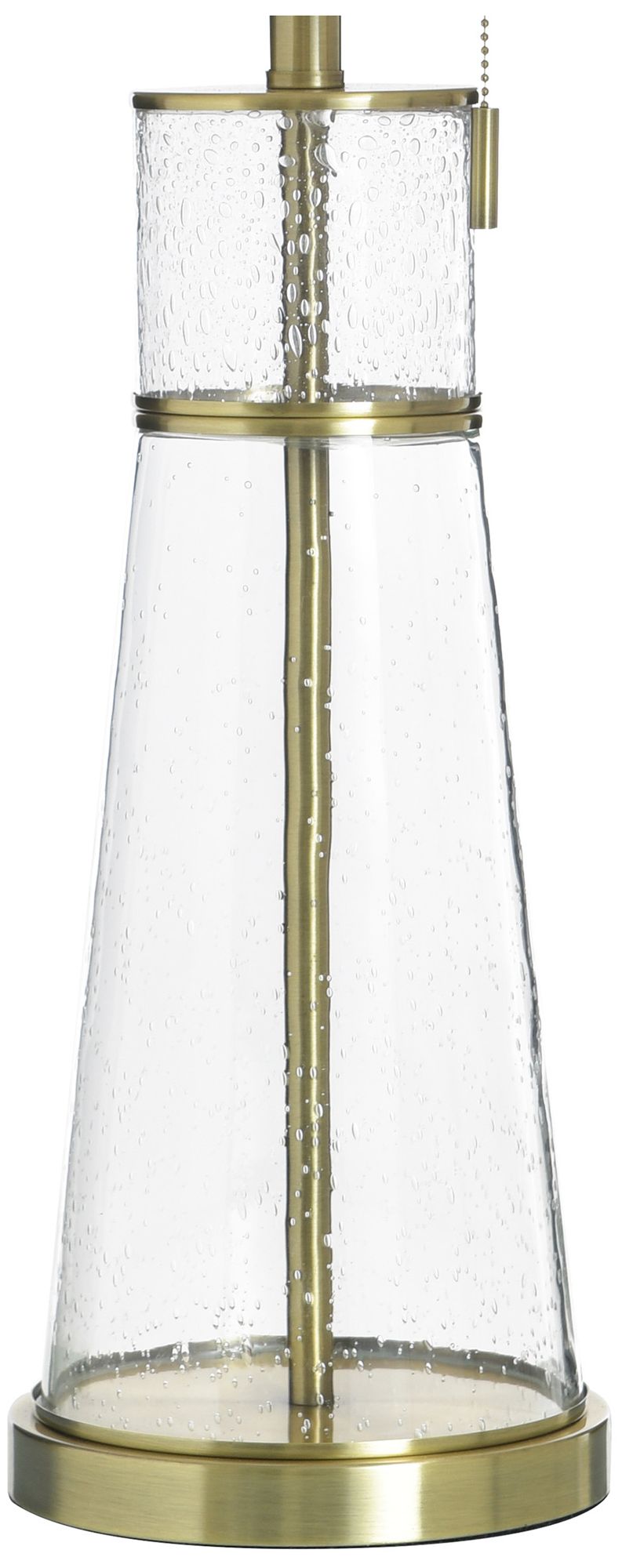 Image 4 Doris 33" High Clear Seeded &  Antique Brass Table Lamp with White Shade more views