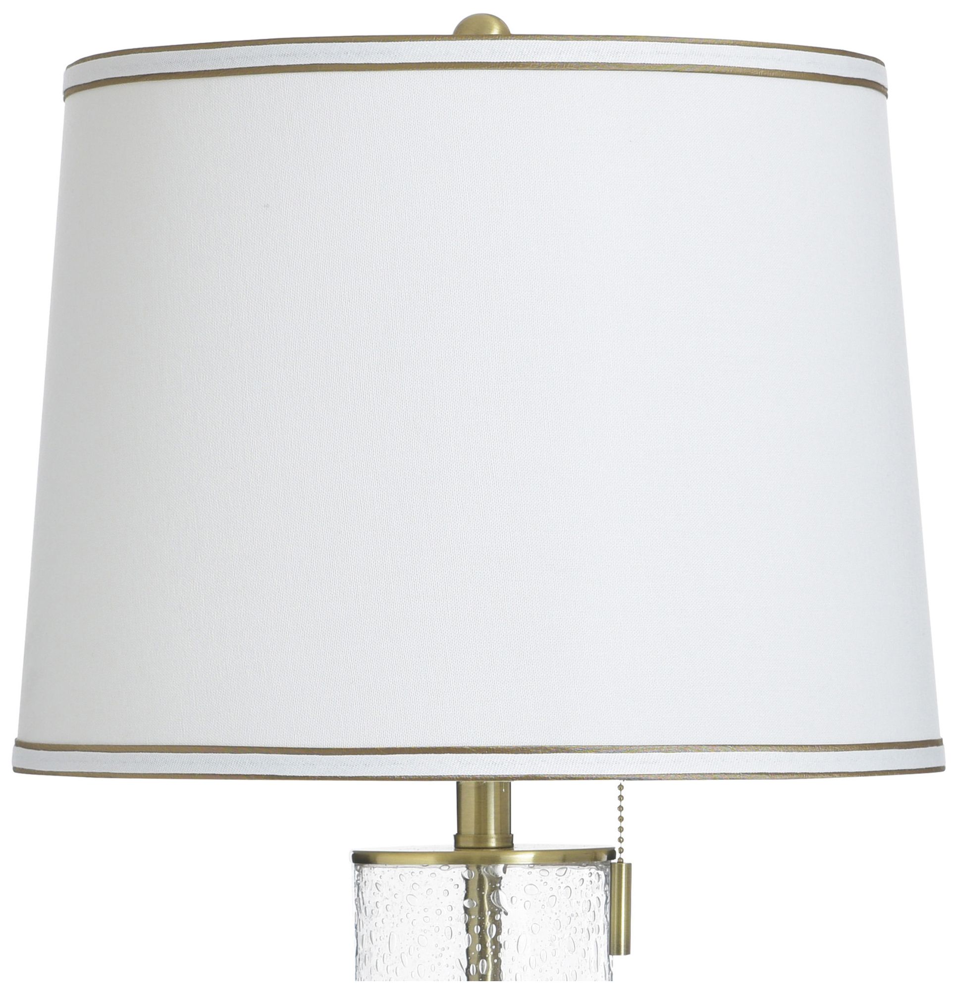 Image 5 Doris 33" High Clear Seeded &  Antique Brass Table Lamp with White Shade more views