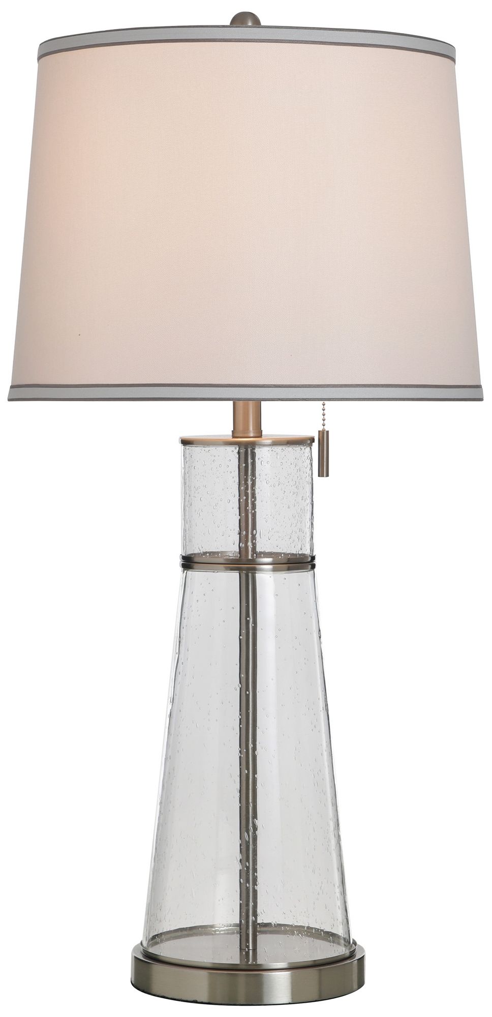 Image 3 Doris 33" High Clear Seeded &  Brushed Steel Table Lamp with White Shade more views