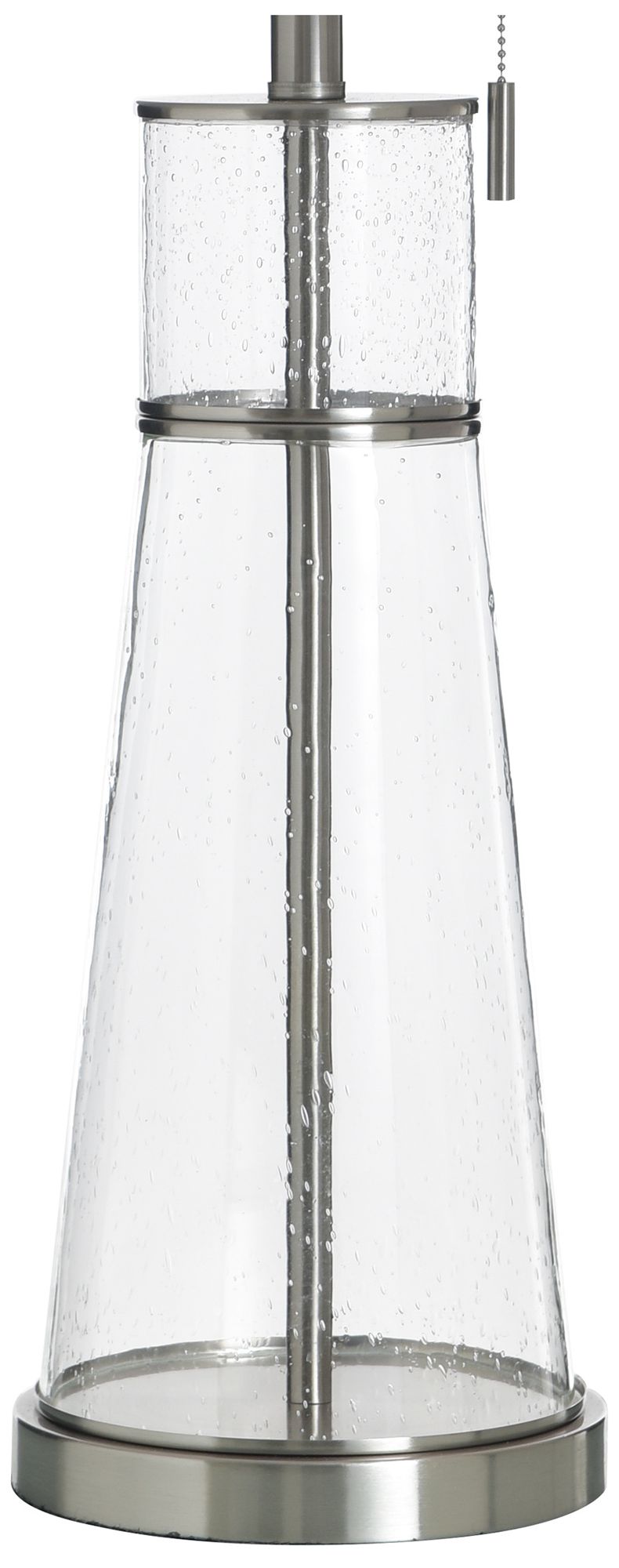 Image 4 Doris 33" High Clear Seeded &  Brushed Steel Table Lamp with White Shade more views
