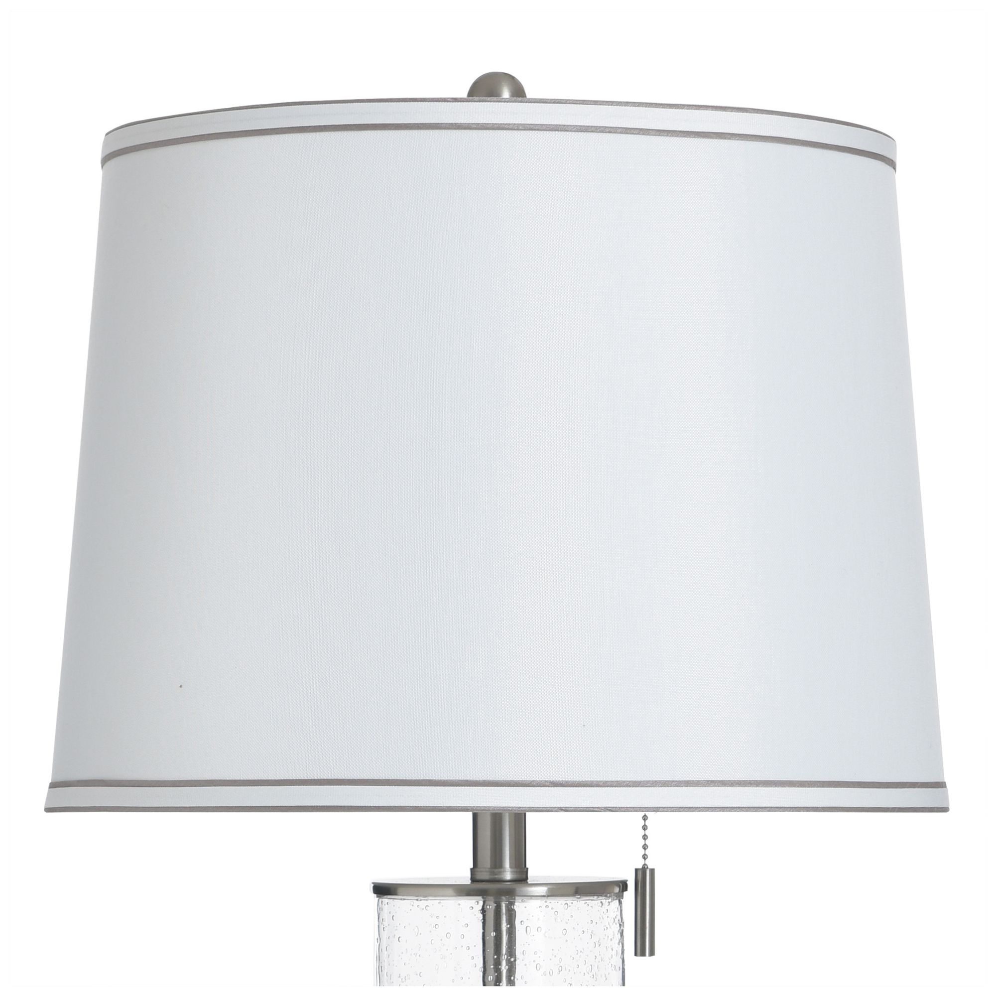 Image 5 Doris 33" High Clear Seeded &  Brushed Steel Table Lamp with White Shade more views