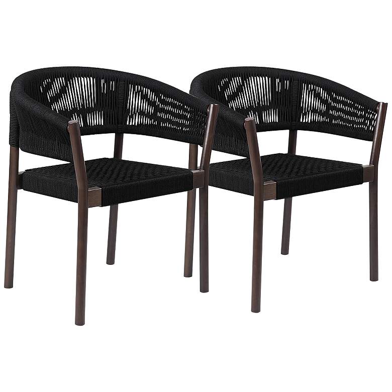 Image 2 Doris Dark Eucalyptus Outdoor Dining Chairs Set of 2