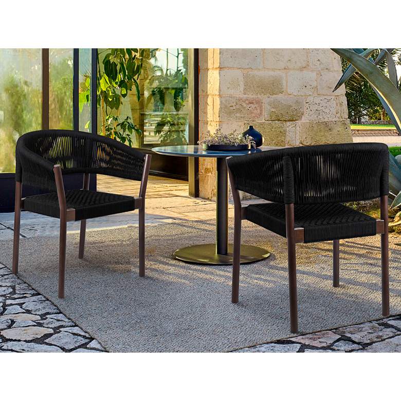 Image 1 Doris Dark Eucalyptus Outdoor Dining Chairs Set of 2