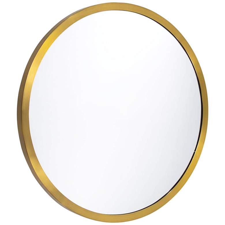 Image 1 Doris Natural Brass 21 inch Round Wall Mirror