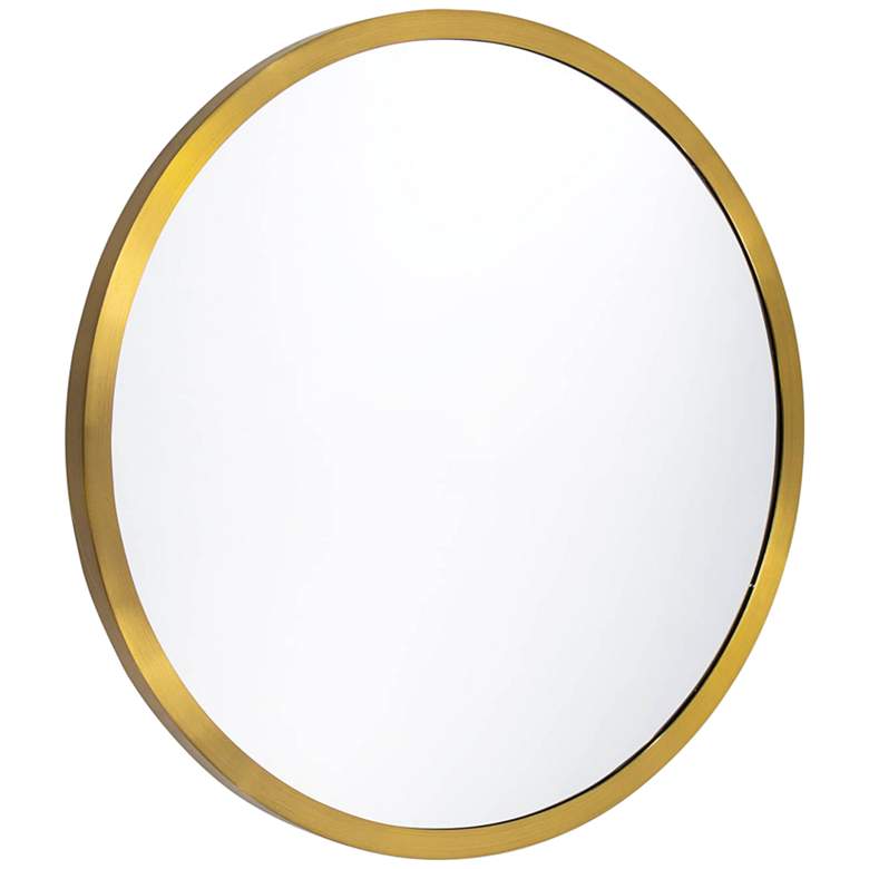 Image 1 Doris Natural Brass 21" Round Wall Mirror