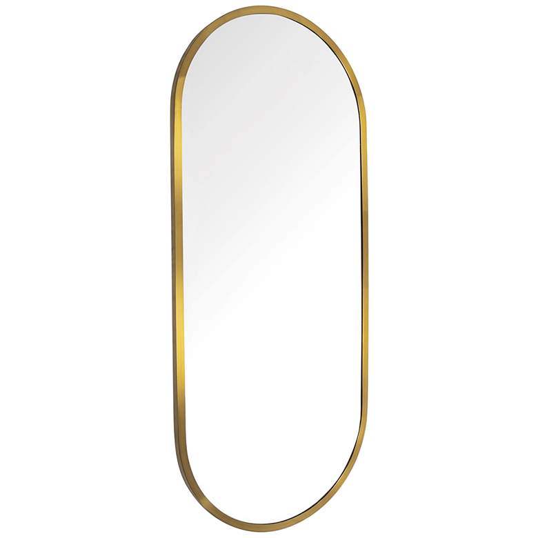 Image 1 Doris Natural Brass 21 inch x 50 inch Oval Wall Mirror