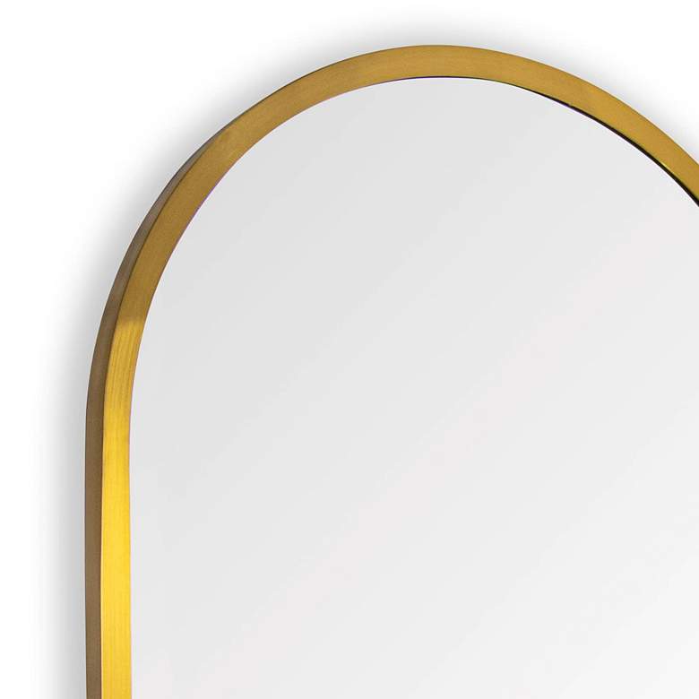 Image 2 Doris Natural Brass 21 inch x 50 inch Oval Wall Mirror more views